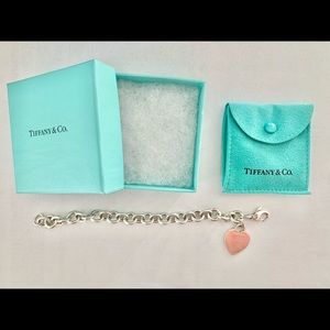 Tiffany & Co. Sterling Silver Heart Tag Charm Bracelet